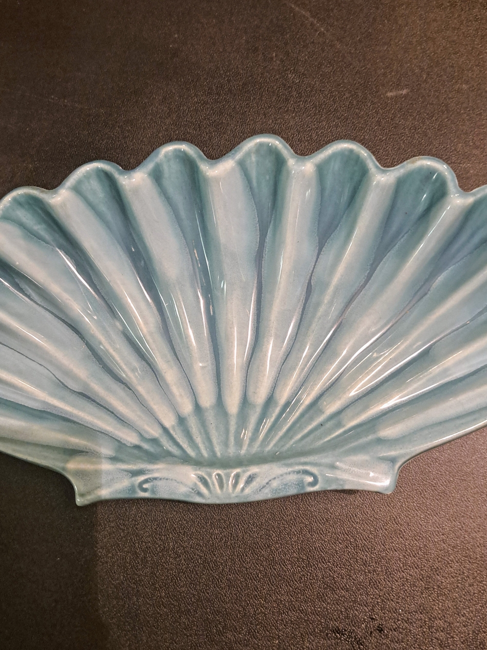 Vtg Haeger R297 Shell Dish Cloudy Blue